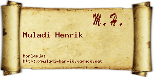 Muladi Henrik névjegykártya